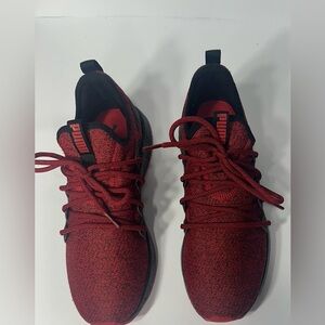 PUMA Red Athletic Sneakers pre owned good condition size 9